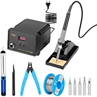 ENJOHOS 13 en 1 kit de soldadura eléctrica 60 W 220 V temperatura ajustable 200-450 ° C- Pantalla LED - 5 puntas de…